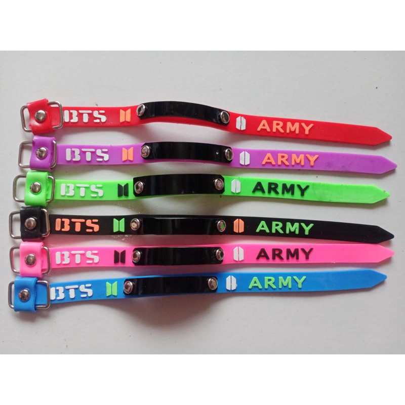 gelang karet+acrilik bts