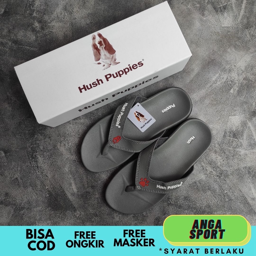 SANDAL HUSH PUPPIES JEPIT PRIA ABU PREMIUM / SENDAL SANTAI JEPIT KANTORAN / SANDAL DISTRO COWOK JEPIT DEWASA KEREN TERBARU