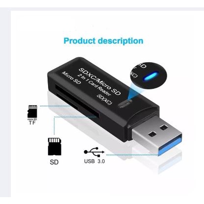 Card reader Usb A 2.0 micro type c S-leo Tf Micro sd Sd hc otg 3in1 XL-5692 - SLEO X-Leo xl5692