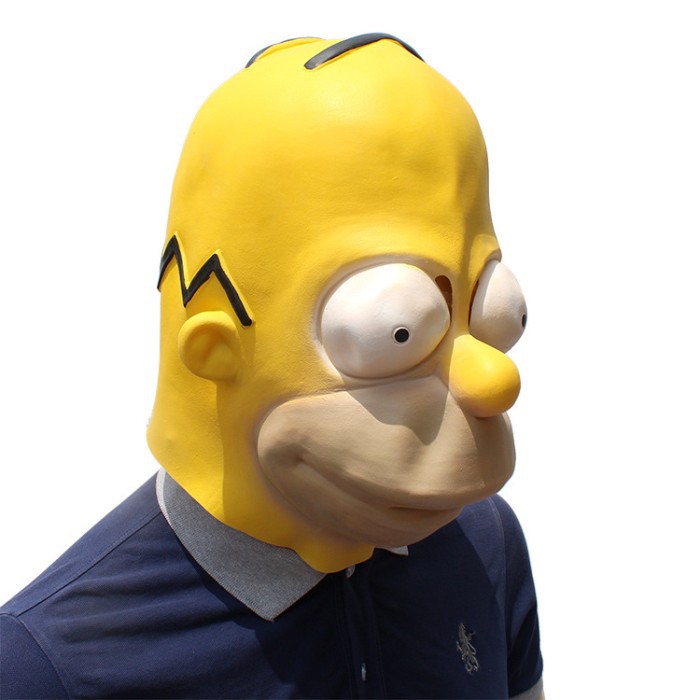 TOL-25 topeng latex karet kepala homer simpsons head mainan prank