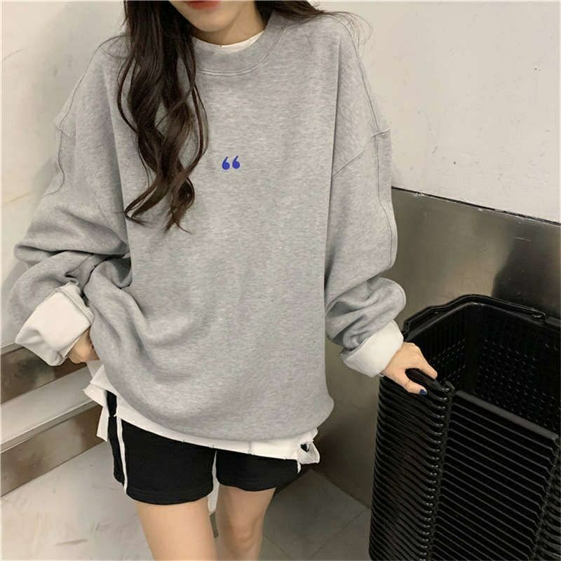 S - XXXXXXL(6XL) Sweater SIMPLE SYMBOL &quot; Sweatshirt Petik Crewneck Bigsize OVERSIZE Cute Wanita Pria Korean Style S M L XL 2XL 3XL 4XL 5XL 6XL Unisex