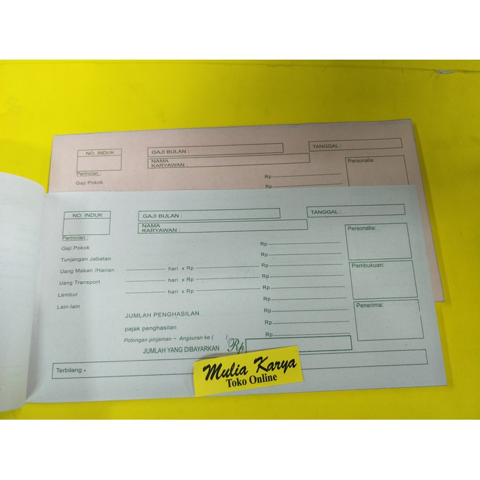

Grosir Buku Kwitansi Upah 2 ply / Buku Slip Gaji Elegan