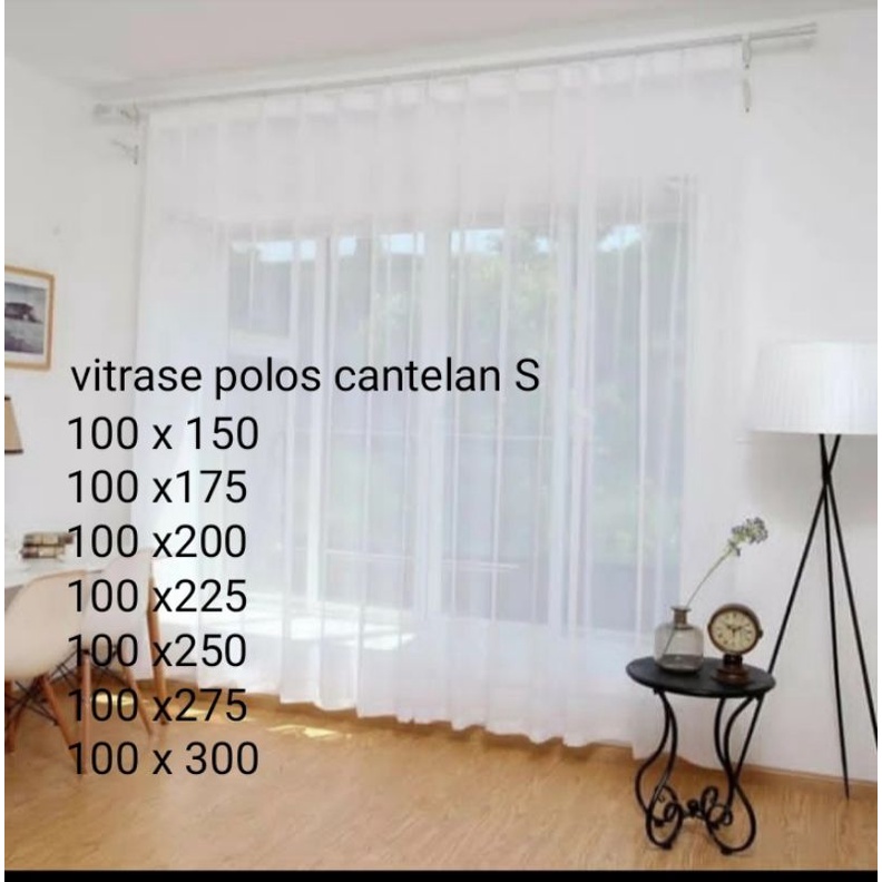 Gorden vitrase tebal Putih polos cantelan kawat S Dalaman hordeng transparant Jendela minimalis ruan