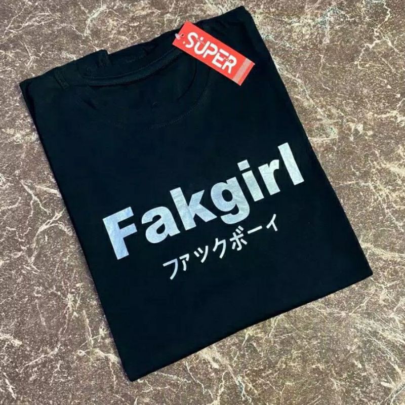 Kaos fakgirl tulisan jepang kaos distro kaos pria kaos keren