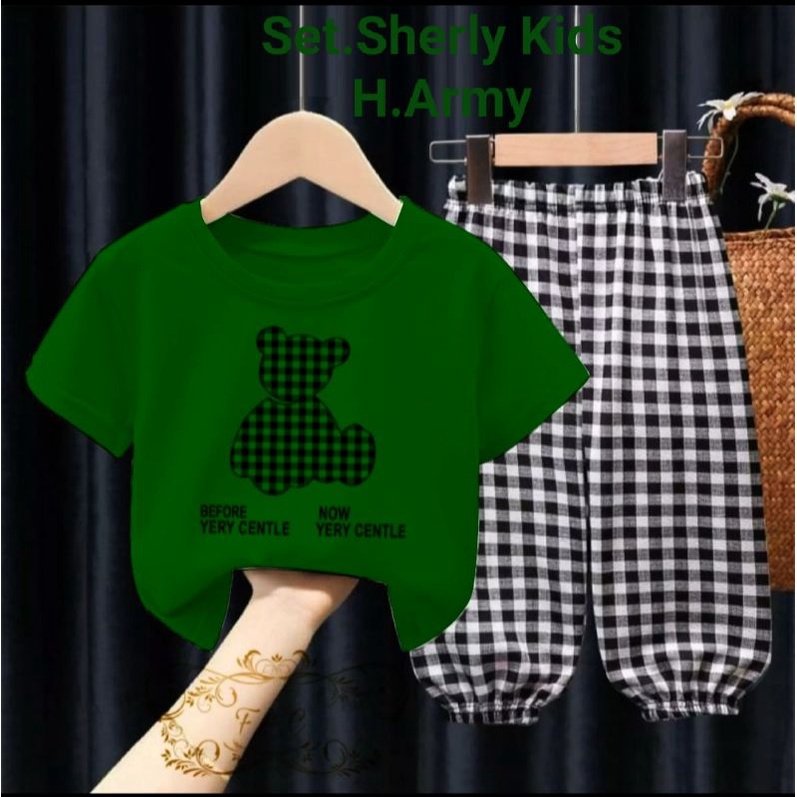 Stelan Anak Perempuan 3-8 Tahun Lengan Pendek Matt Babyterry Set Sherly Kids