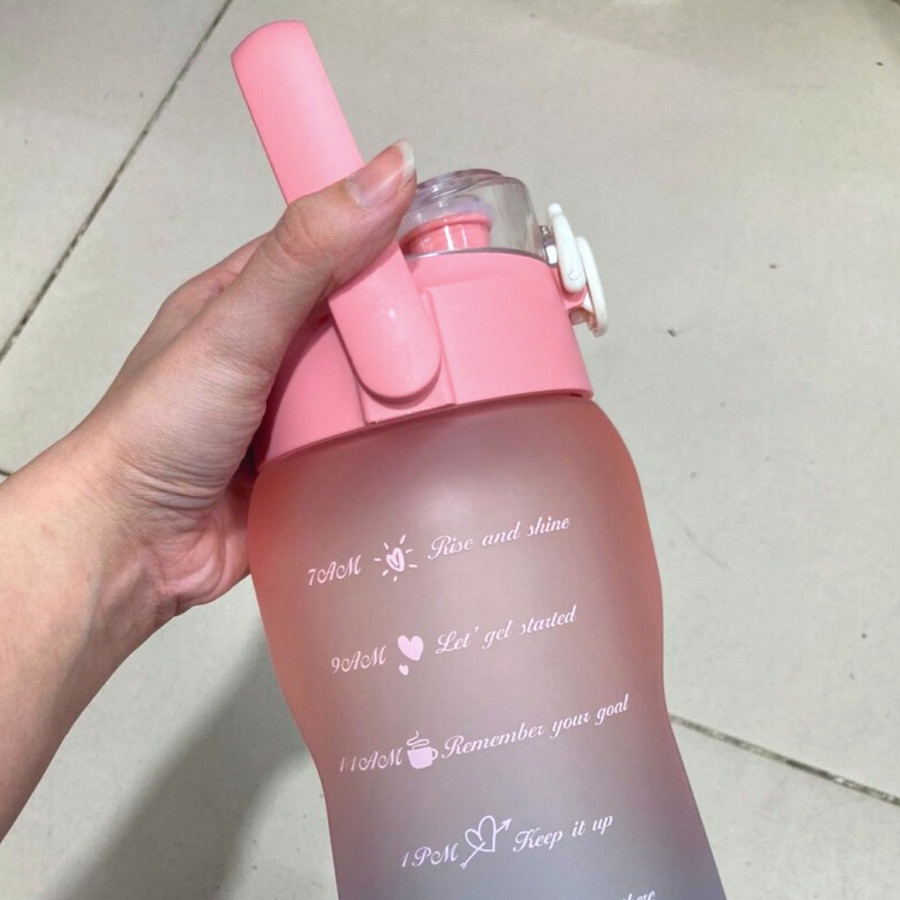 BOTOL MINUM VIRAL 2 LITER BOTOL MINUM MOTIVASI WARNA RAINBOW