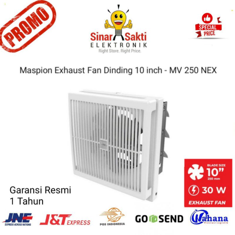 Maspion Exhaust Fan Dinding MV 250 NEX 10 inch 10&quot; MV250NEX Wall Hexos