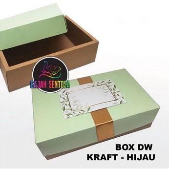 

BOX DW KUE KERING SOUVENIR KRAFT TUTUP HIJAU 27x17x7,5 CM