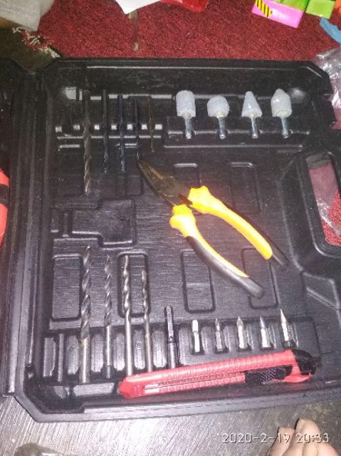 Mesin Impact Drill 13mm Mesin Bor Beton Tembok Besi Kayu Dll Bonos Mata Bor Mini 1 Set Harga Promo