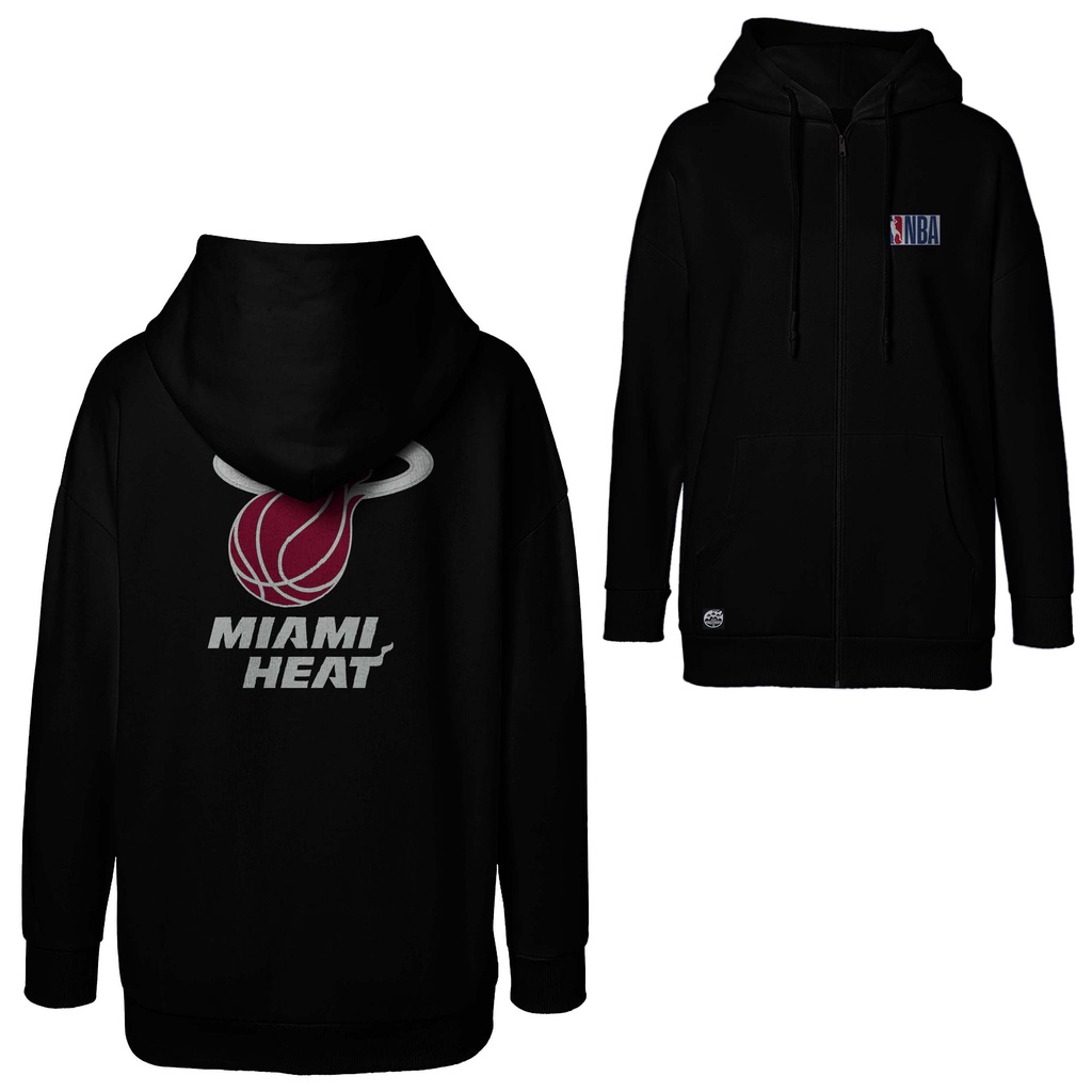 sweater hoodie zipper basket Miami Heat ukuran normal, jumbo dan oversize M-5XL Ready Stock
