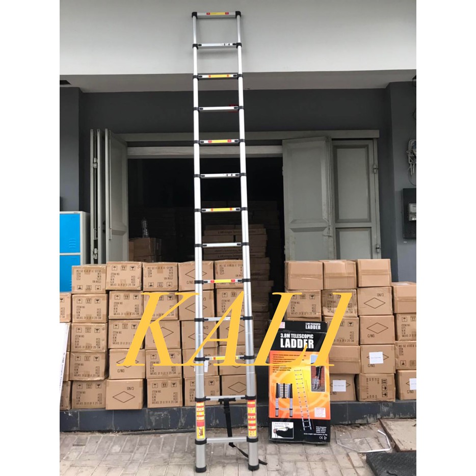 Tangga Lipat Aluminium Teleskopik 3.8M Single Telescopic Ladder 3.8 M