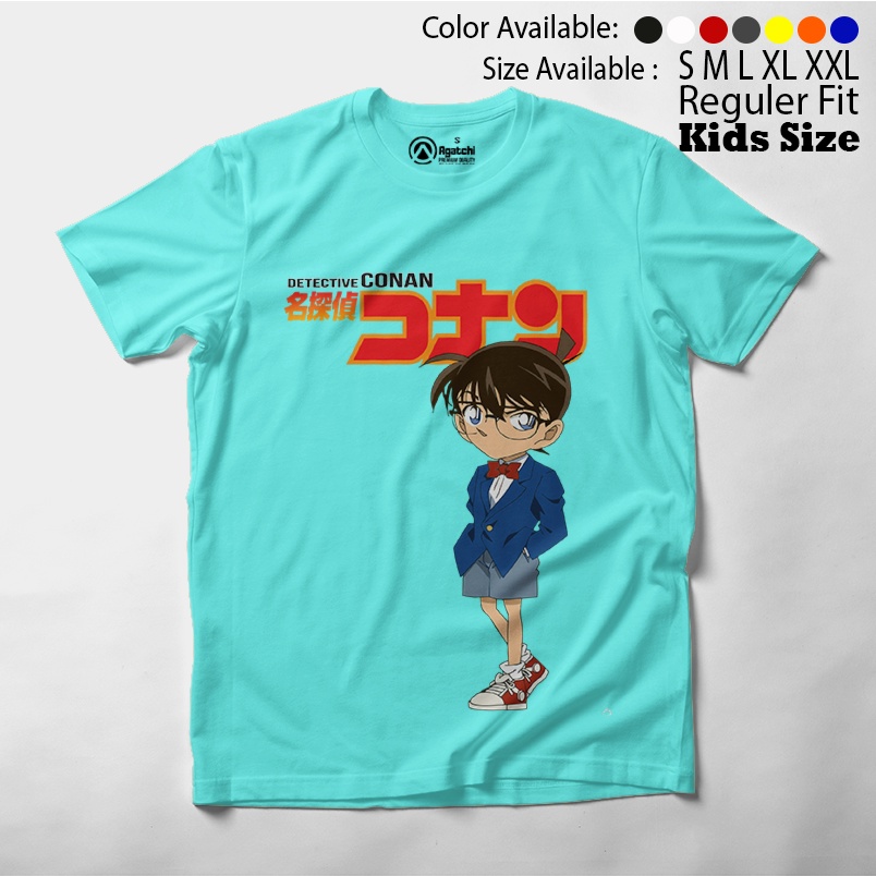 Baju Anak Kaos Distro Atasan Anak Laki-laki Anime Detective Conan Edogawa - Shinichi Kudo