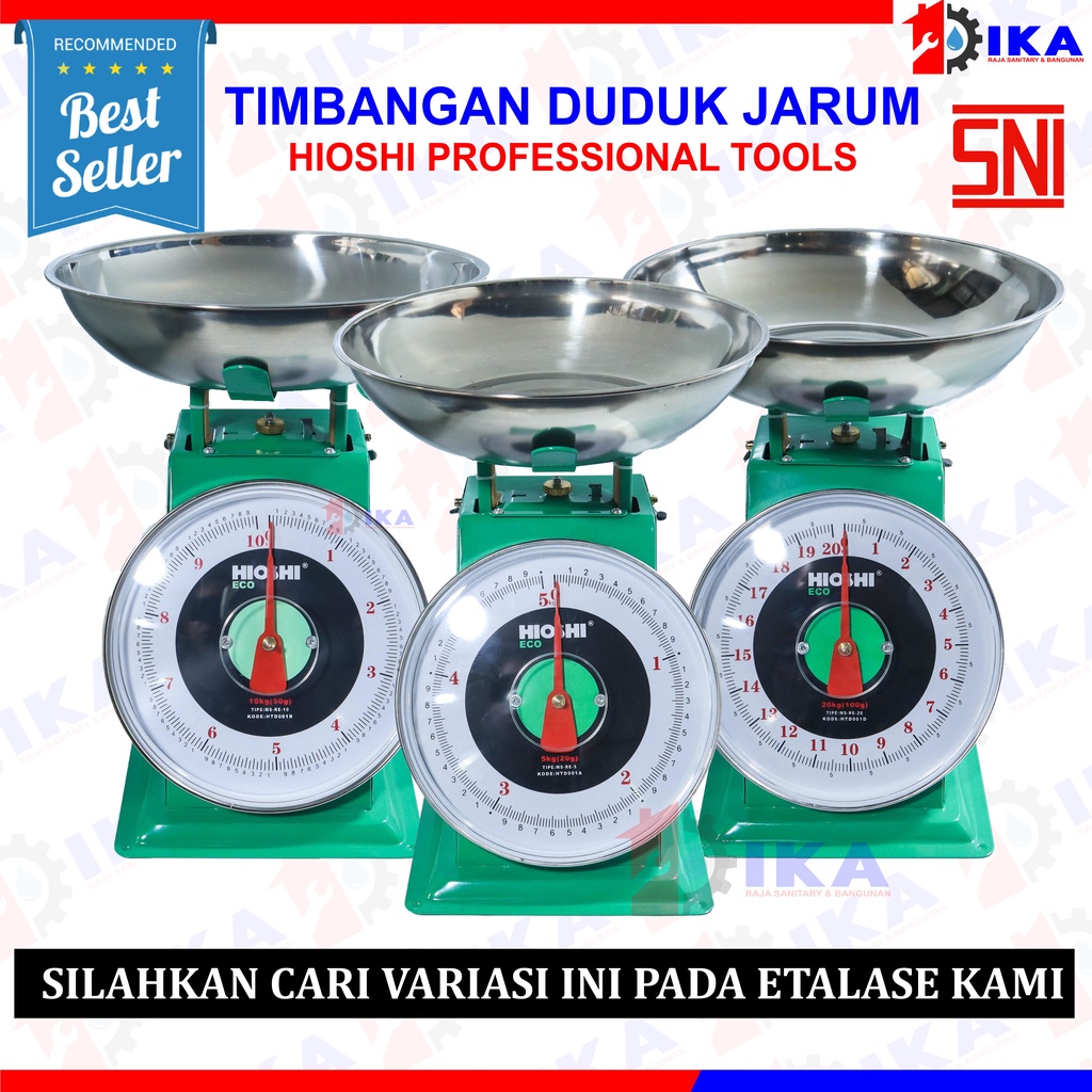 Timbangan Buah HIOSHI 15 kg Besi Stainless Jarum Analog Manual Duduk Sembako Telor Kue Tepung Buah Sayur Daging Ikan Laundry