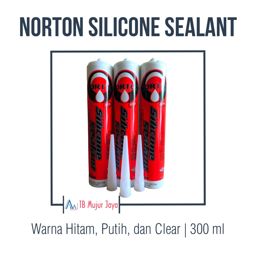 

Norton Silicone Sealant / Lem Kaca 300 ml Putih / Clear / Hitam