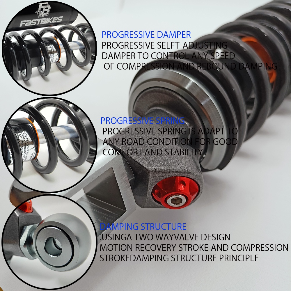 SHOCKBREAKER FASTBIKES PREDATORS/WP MATIC UNIVERSAL TABUNG ATAS BLACK SERIES