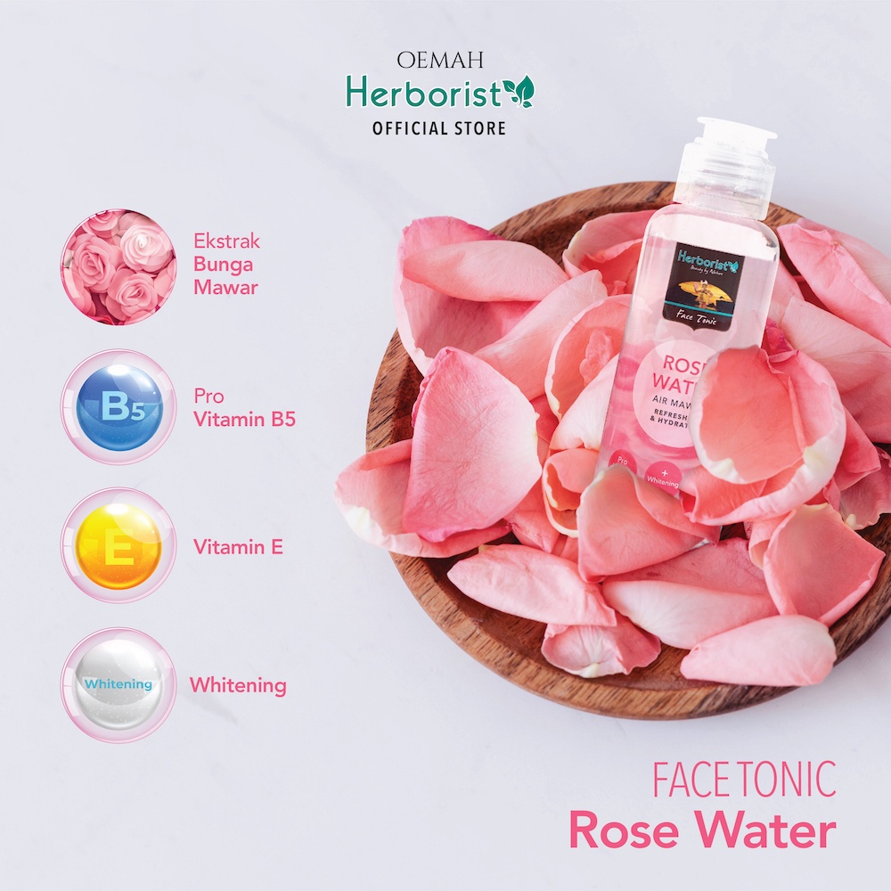 (BPOM) HERBORIST ROSE WATER 100ML | FREE GIFT