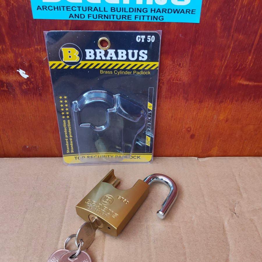 Gembok jaket merk Brabus ukuran 50mm