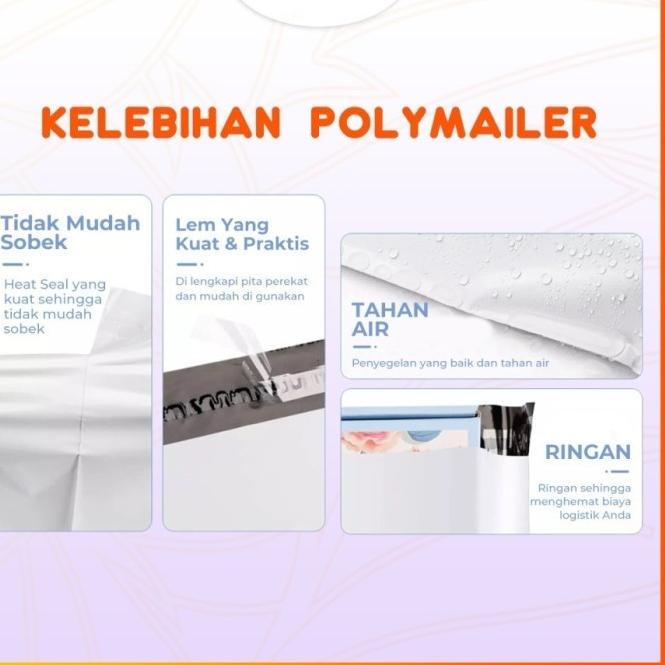 

(Q9E9) PL17- Plastik Packing 17x30 Cm Kantong POLYMAILER Tebal Premium 100pcs //Banyak@peminat