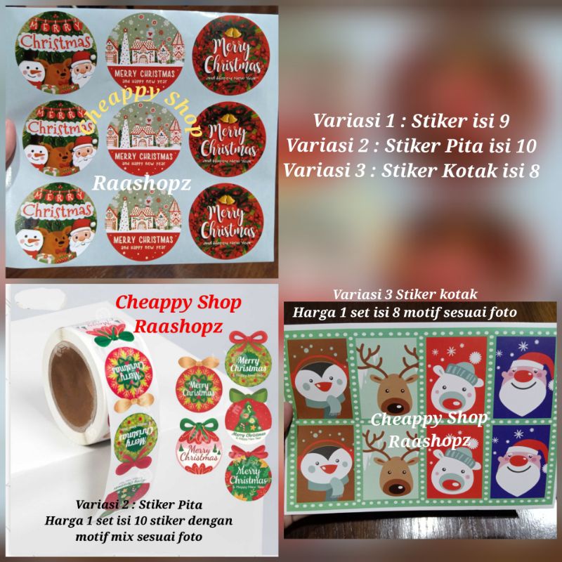 

1 Lembar Stiker Natal Sticker Merry Christmas Happy New Year Stiker Box Natal Stiker Hampers Natal