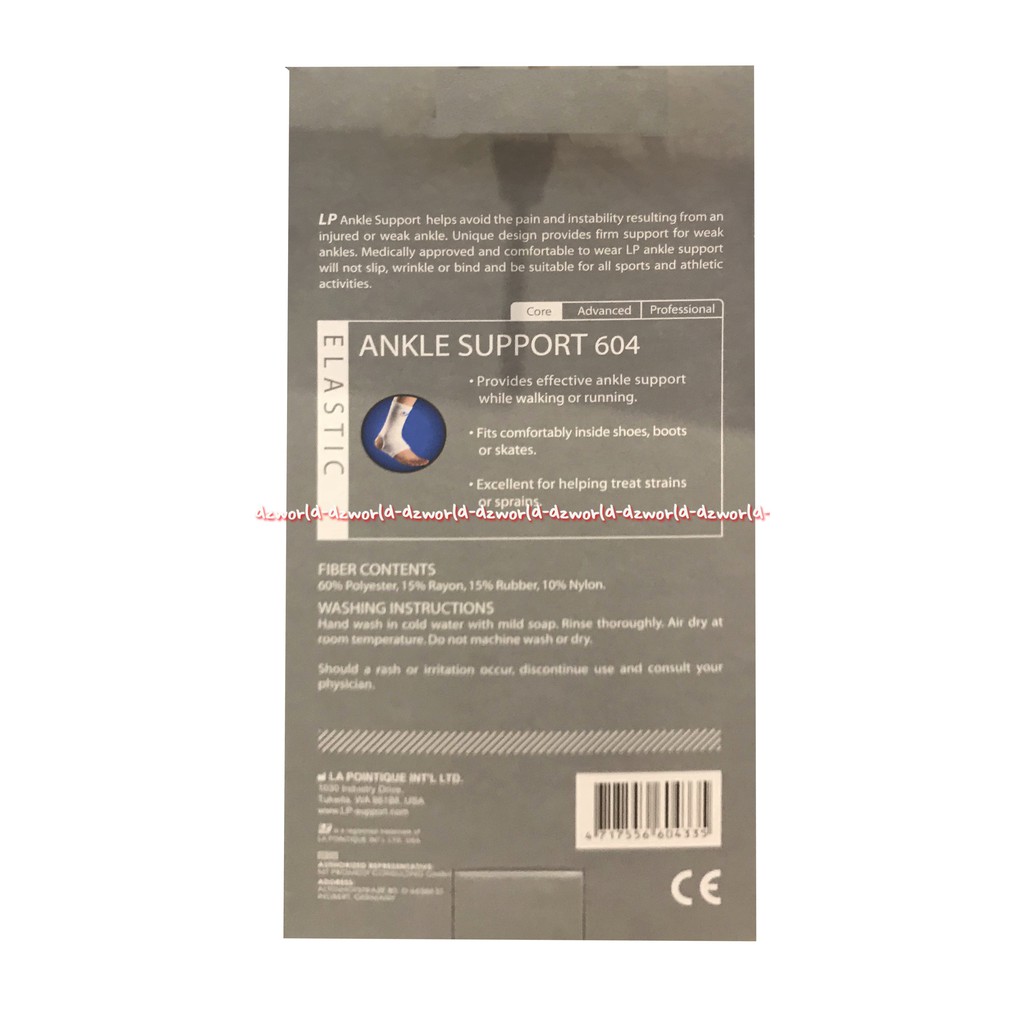 LP Ankle Support 604 Alat Pelindung Kaki Putih Deker Tumit LP USA