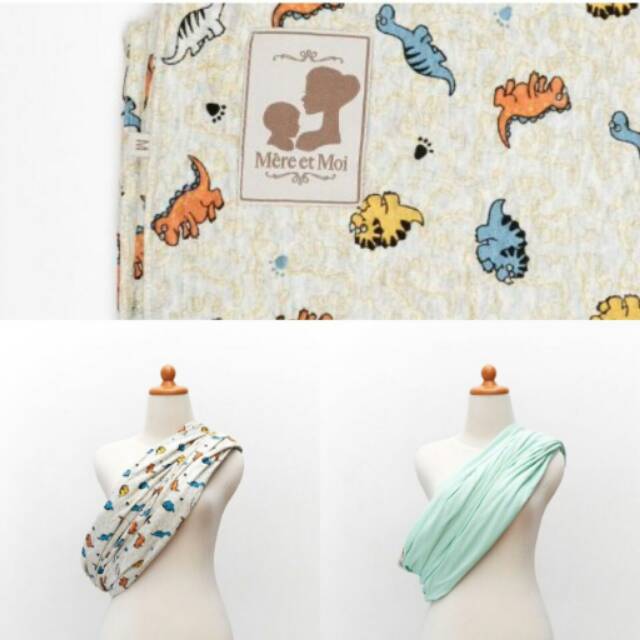 GEOS Reversible motif COLORFUL DINO, Premium Pouch Sling by Mere et Moi