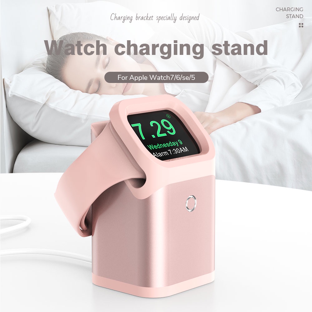 Stand Holder Charger Bahan Alloy Untuk Apple Watch 7 / 6 / SE / 5