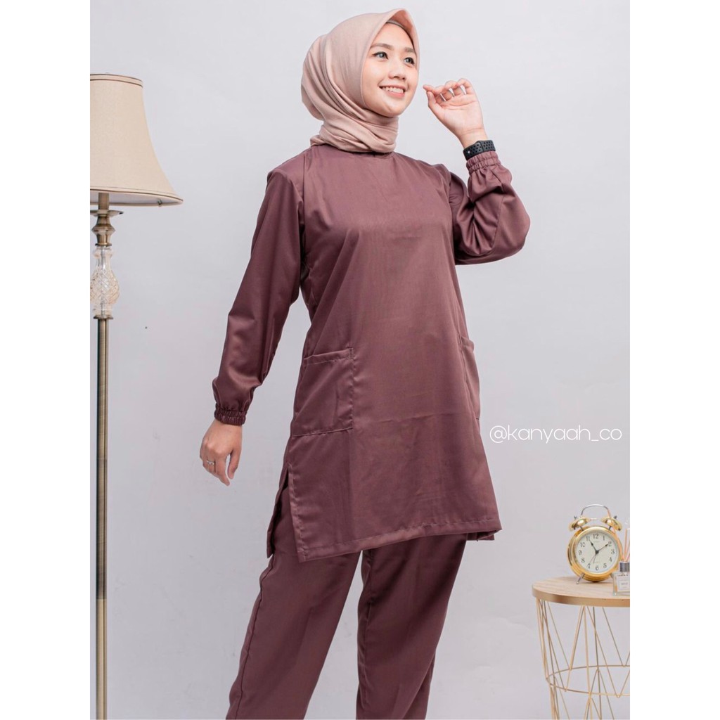 baju OK jaga kesehatan scrub syar'i (lengan panjang) / baju OK / baju jaga Kesehatan ong Basic Scrub