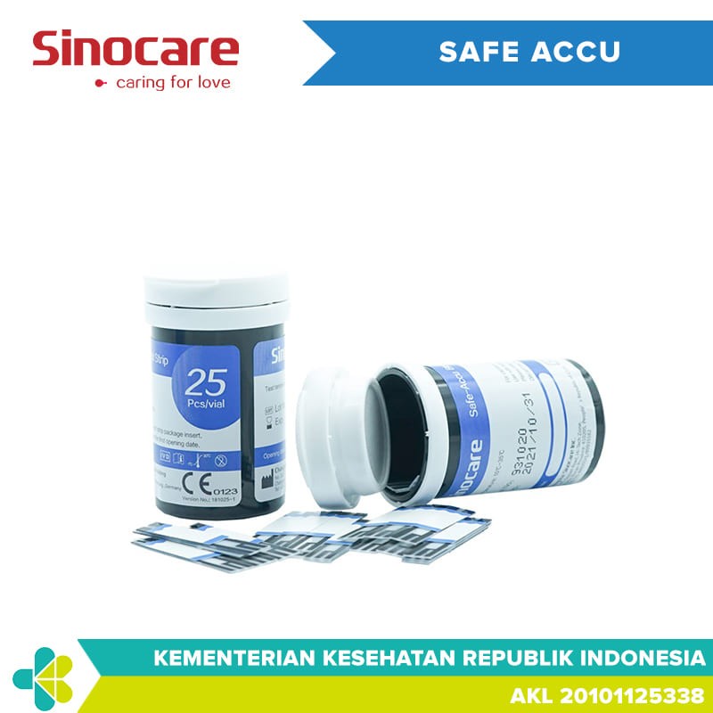 Strip Sinocare Sinoheart Safe-Accu Gula Darah  /Strip Glukosa Safe Accu