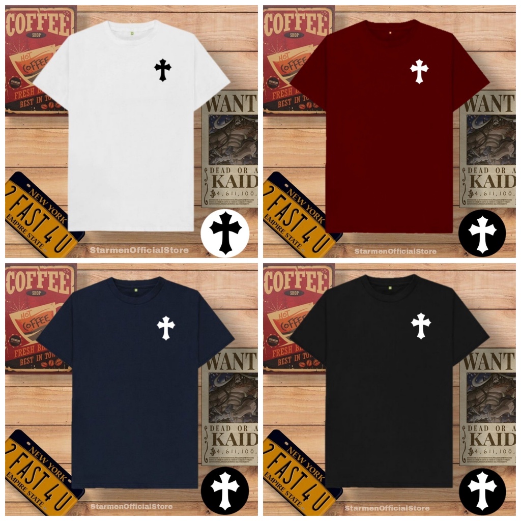 Kaos Distro Unisex CROSS Katun Combed 30s / sablon polyflex /polyflex premium / Pakaian Pria Wanita Atasan Cowok Cewek /kaos kekinian / kaos viral / tshirt tumbrl tee basic /SIZE M , L , XL , XXL / kaus oblong oversize kaos murah best seller ready