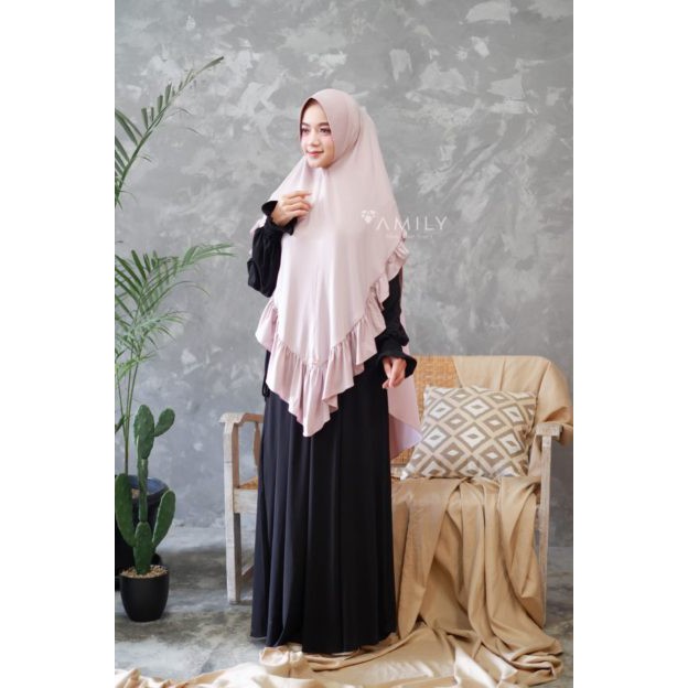 BAJU GAMIS SET AMILY HIJAB AISY LONG DRESS JERSEY FASHION MUSLIM BUSUI TERBARU