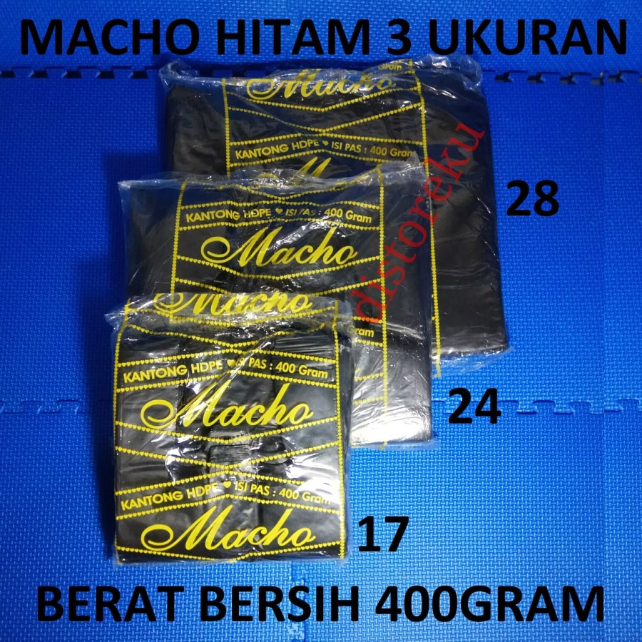 KANTONG PLASTIK HD KRESEK HITAM MACHO 28