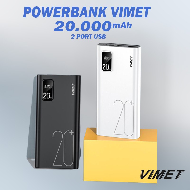 V7 Powerbank Asli Kapasitas 20000+mAh With LED Display