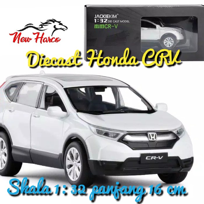 Dijual DIECAST MOBIL HONDA CRV WHITE UKURAN 16 CM 1:32 BODY BESI ALLOY - Putih Berkualitas
