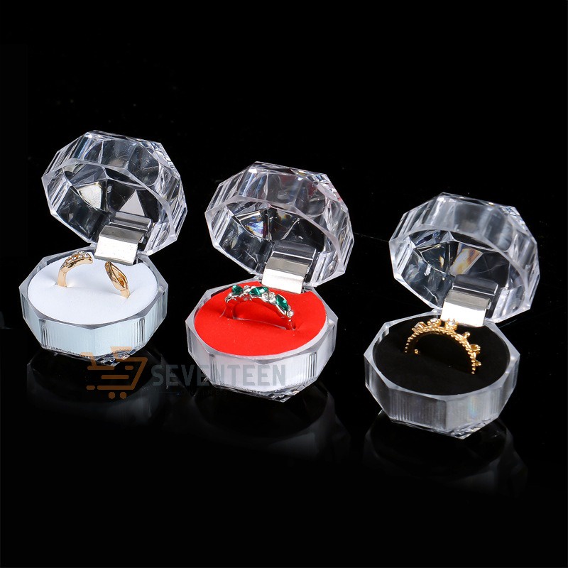 KOTAK PERHIASAN EMAS WADAH PERMATA / RING BOX HOLDER CRYSTAL TRAVEL JEWELRY BOX CINCIN KADO