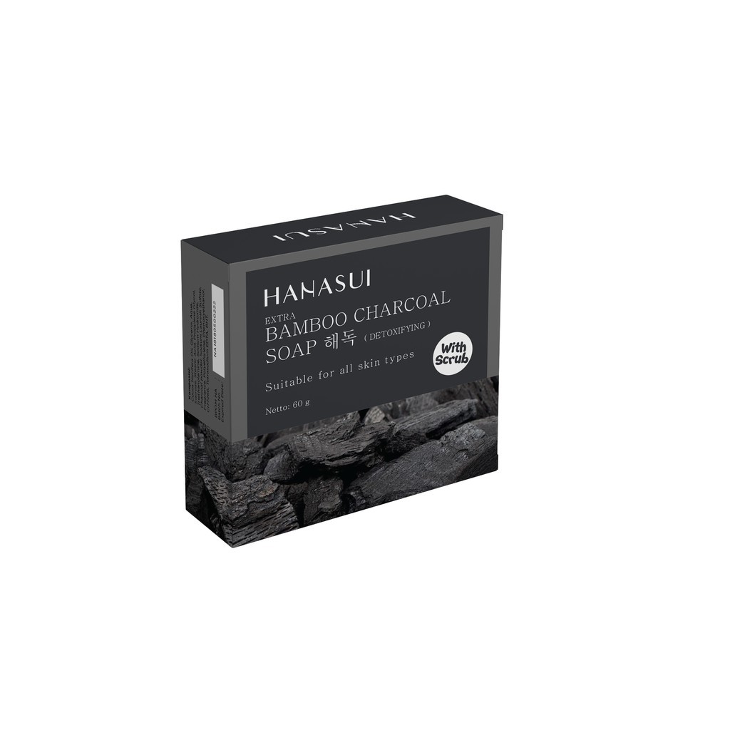 ✨ AKU MURAH ✨Hanasui Bamboo Charcoal Soap with scrub / 60gr