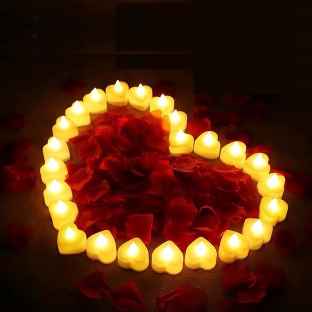 INFY- Lilin Mini LED Bentuk Love / Electrik Candle Light / Lampu Dekorasi / Lampu Hias Portable E008