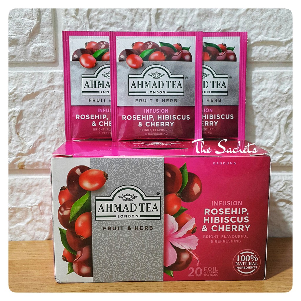 

Ahmad Tea London Fruit & Herb Infusion Rosehip, Hibiscus & Cherry Sachet