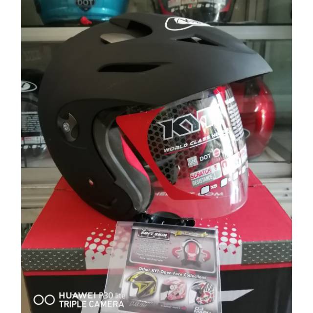 KYT ROMEO SOLID / ORIGINAL HELM KYT-BLACK DOFT