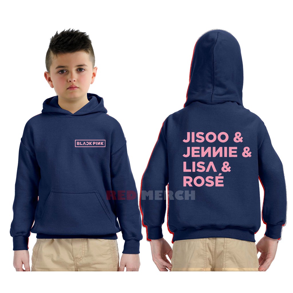 jaket Hoodie anak Blackpink Jisoo Jennie lisa Rose kpop korea - Red Merch