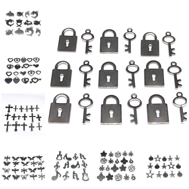 20 Pcs Gantungan Bahan Stainless steel Charms