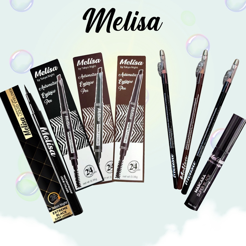 MELISA PENSIL ALIS AUTOMATIC EYEBROW PEN / EYEBROW PENSIL / EYELINER LIQUID WATERPROOF / MASCARA SUPER BLACK BY TOKYO NIGHT
