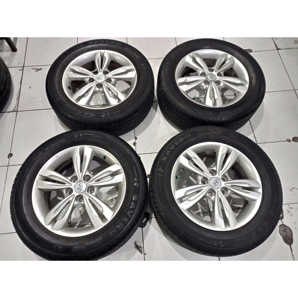 Velg Mobil Bekas Original STD HYUNDAI TUSCON Ring 17 Lebar 7 Hole 5X114,3 + BAN GT-RADIAL 225 60 R17