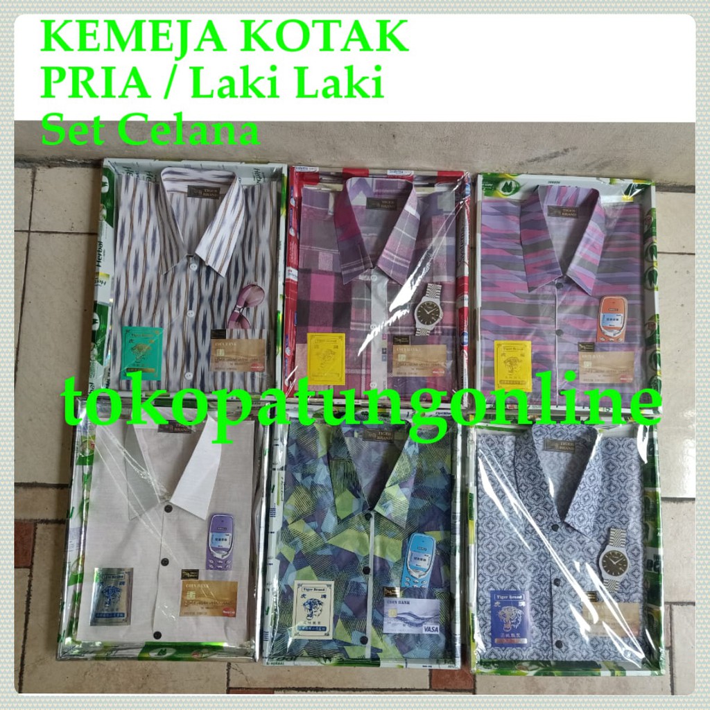 Baju Kemeja Pria Set Dewasa Kotak Chengbeng 21A