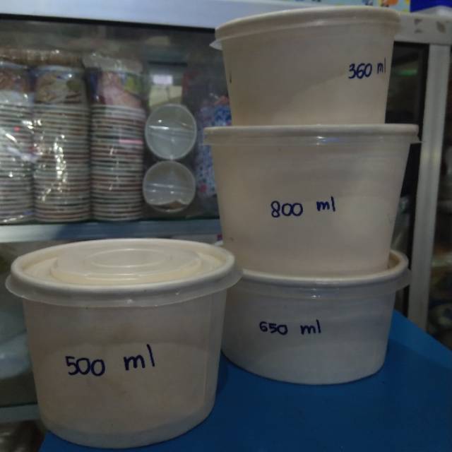 Paper bowl (650ML) (800ML) - mangkok kertas ukuran 650ml paperbowl + tutup isi 25pcs/pack PAPER BOWL 360ml 500ml 650ml 800ml + TUTUP Putih / Mangkok Kertas PAPERBOWL 12oz 17oz 22oz 27oz