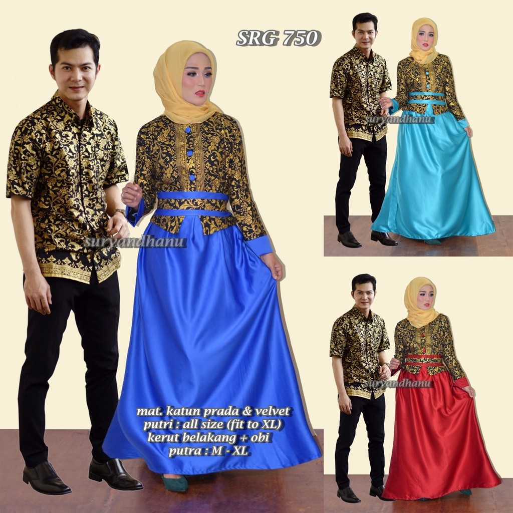 BAJU BATIK COUPLE MODEL GAMIS KATUN PRADA TERBARU SRG 750