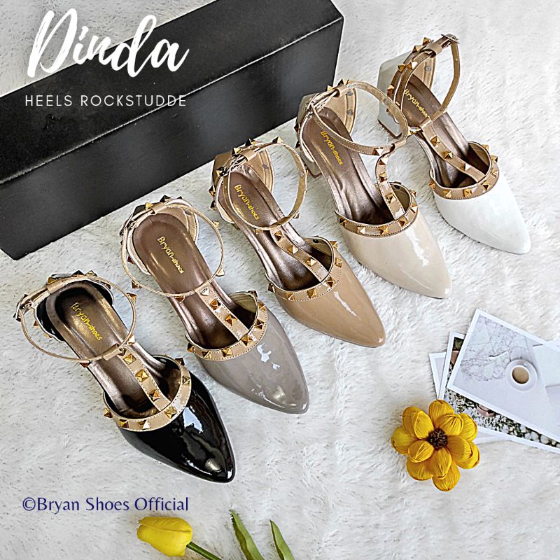 Bryan Dinda Heels Tahu 5cm Pesta Wedding Prewedding Rockstude Bigsize Oversize Jumbo 36-40 41 42 43