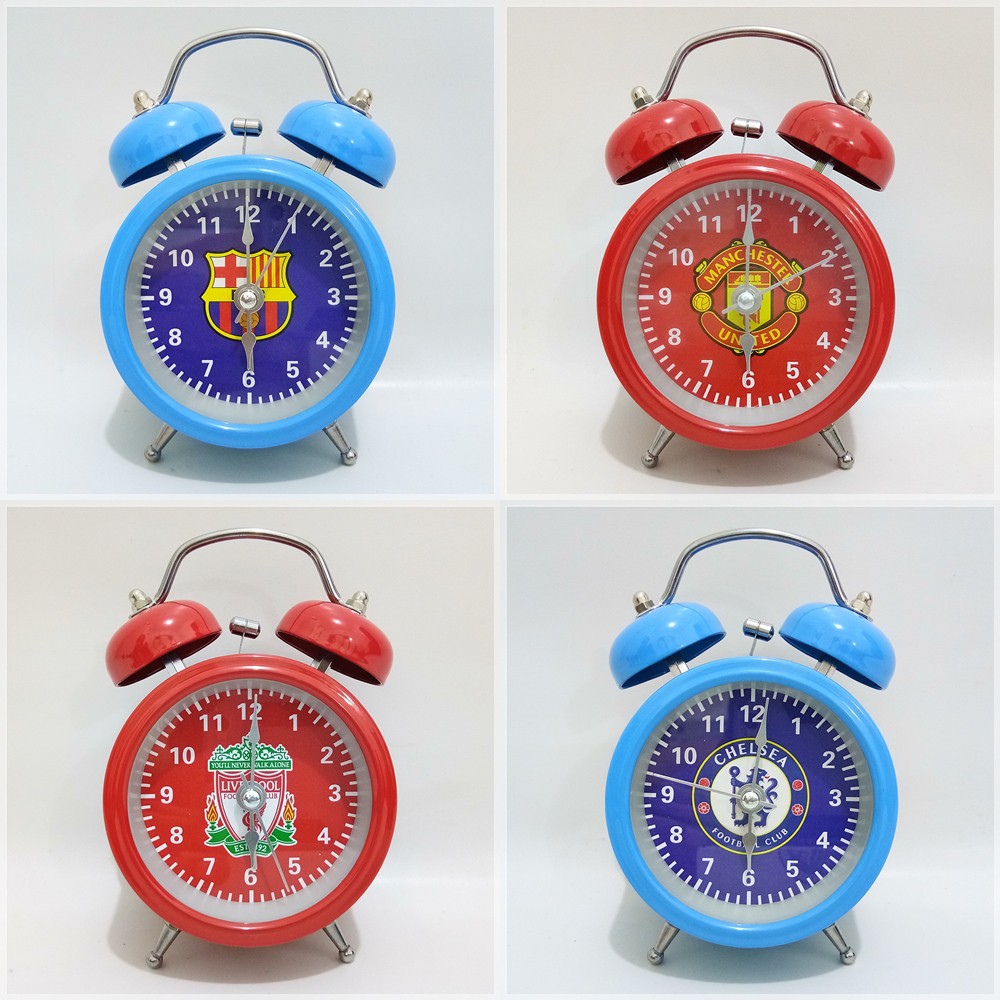 JAM Alarm BOLA WEKER TWINBELL Klub SEPAKBOLA ARSENAL BARCA MADRID LIVERPOOL CHELSEA JUVENTUS MILAN