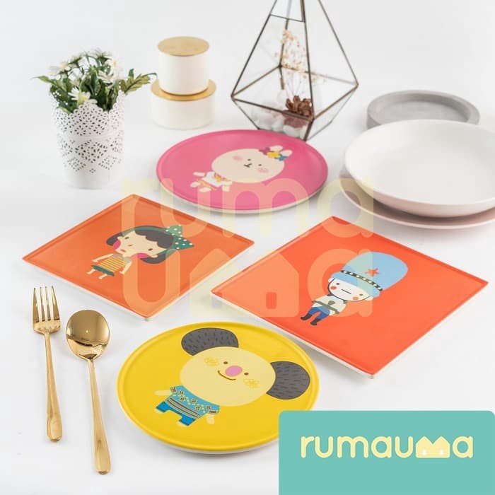 Rumauma Tatakan Piring Anti Slip Lucu Anak Foodgrade Bpa Free Fiber