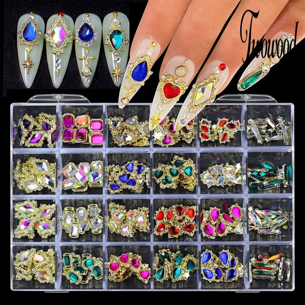 1 Kotak Ornamen Kristal Berlian Imitasi Glitter Bentuk Hati Multi Fungsi Untuk Nail Art