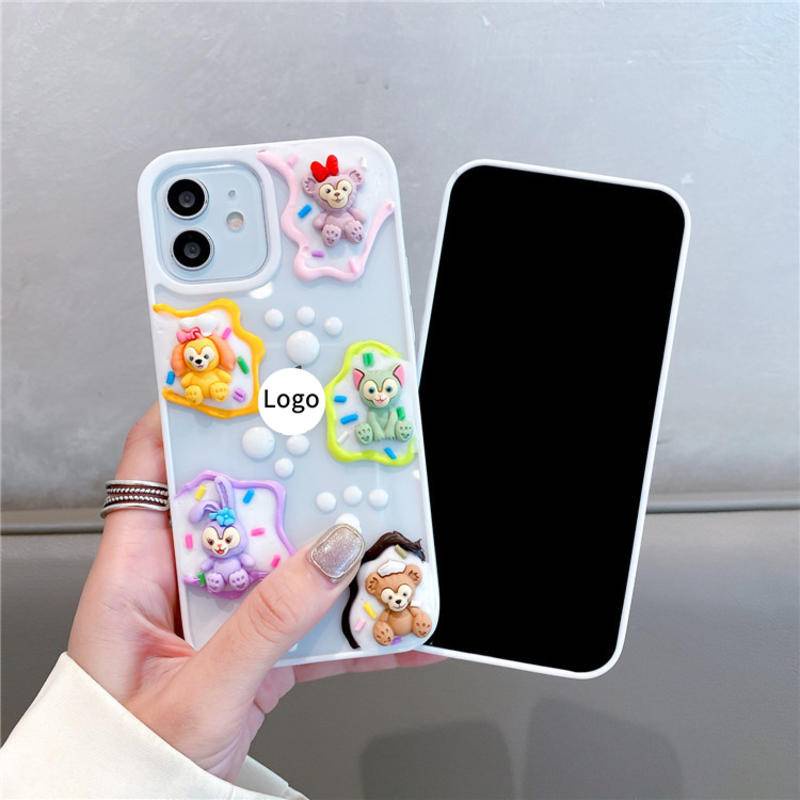 Soft Case Silikon Motif Kartun Beruang Untuk iPhone 13 12 11 Pro MAX Mini X XS MAX XR SE 2022 2020 7 8 Plus